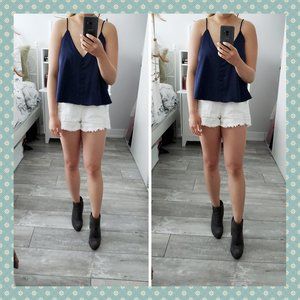 NWOT Lucy Paris Silky Navy Tank